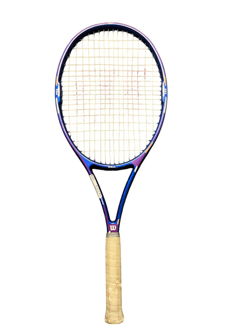 Vist Large View of Product Image Which is Used Wilson 95 PWS Adult Tennis Racquet Navy Blue 4 3/8"