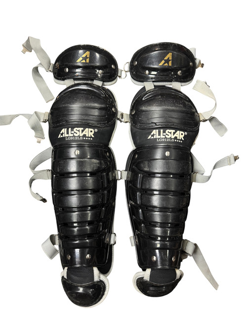 Vist Large View of Product Image Which is Used All Star SOFTBALL 9-12 Catchers Leg Guards Black Intermed