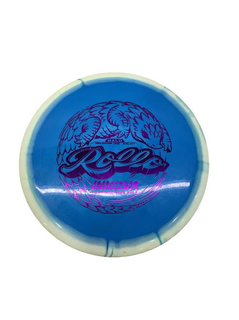 Vist Large View of Product Image Which is Used Innova HALO ROLLO Disc Golf Mid Range Royal Blue