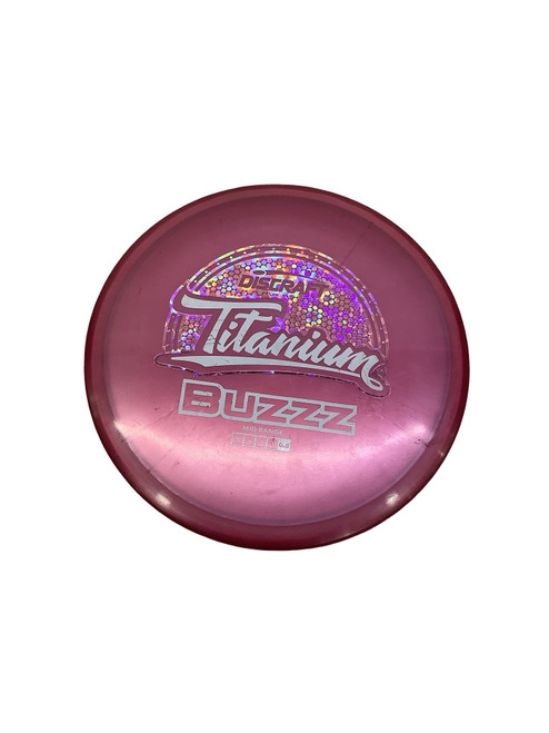Vist Large View of Product Image Which is Used Discraft TITANIUM BUZZZ Disc Golf Mid Range Pink 180g