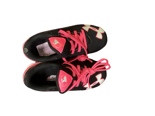 Vist Large View of Product Image Which is Used Under Armour ARMOUR BOUND BB/SB Cleats Black And Pink Youth 11.0