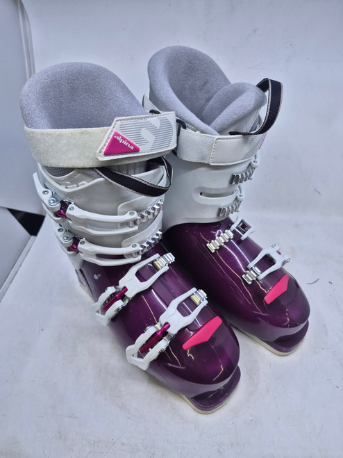 Vist Large View of Product Image Which is Used Alpina AJ4 Girls DH Ski Boot White 255 MP - M07.5 - W08.5