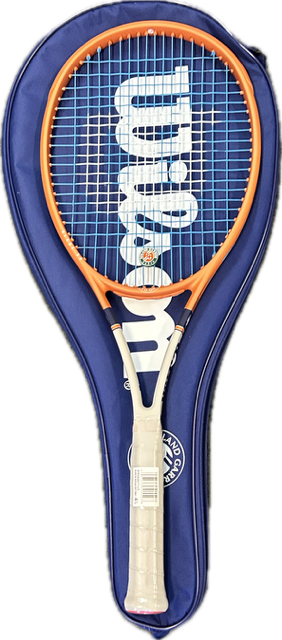 Vist Large View of Product Image Which is Used Wilson BLADE 98 ROLAND GARROS Adult Tennis Racquet Orange 4 3/8"