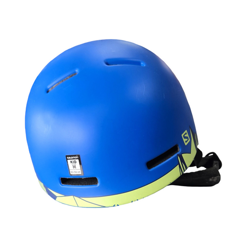 Vist Large View of Product Image Which is Used Salomon GROM JR HELMET MD Snowsport Helmet Youth Royal Blue MD