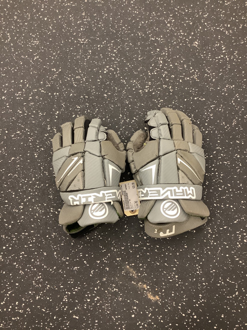 Vist Large View of Product Image Which is Used Maverik MX Lacrosse Gloves Mens Grey MD