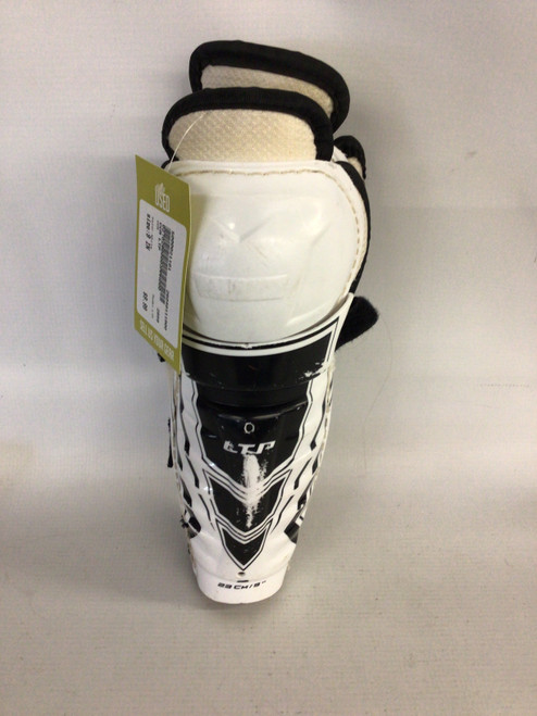 Vist Large View of Product Image Which is Used CCM LTP Junior Shin Guards White 9"