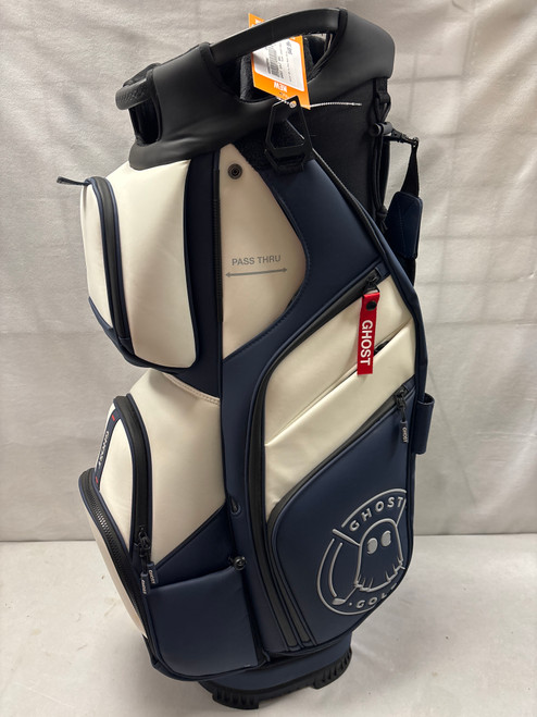 Vist Large View of Product Image Which is New Ghost Golf GT-14 Cart Bag White And Navy Blue