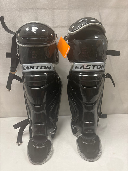 Vist Large View of Product Image Which is Used Easton GAMETIME SHINGUARDS ADT Catchers Leg Guards Black Adult