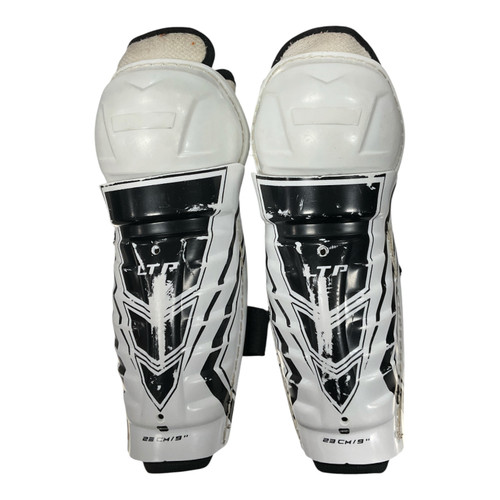 Vist Large View of Product Image Which is Used CCM LTP Youth Shin Guards White 9"