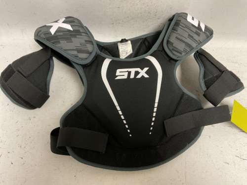Vist Large View of Product Image Which is Used STX STALLION 75 Lacrosse Shoulder Pads Black LG