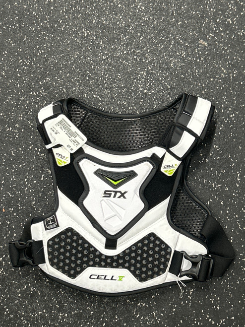 Vist Large View of Product Image Which is Used STX CELL V Lacrosse Shoulder Pads Black SM