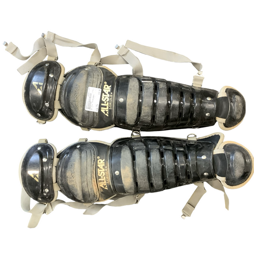 Vist Large View of Product Image Which is Used All Star SHINGUARDS Catchers Leg Guards Black Youth