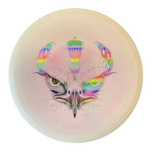 Vist Large View of Product Image Which is Used Innova KC ROC Disc Golf Mid Range Pink 180g