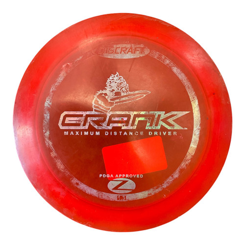 Vist Large View of Product Image Which is Used Discraft Z CRANK Disc Golf Driver Red 164g