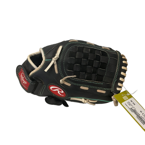 Vist Large View of Product Image Which is Used Rawlings WFP115MT RH Throw Fastpitch Gloves Black 11 1/2"