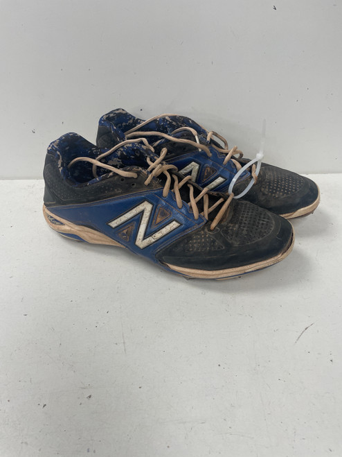Vist Large View of Product Image Which is Used New Balance REV LITE METAL BB/SB Cleats Black And Royal Blue Senior 11.5