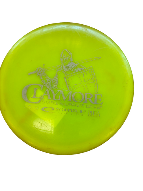 Vist Large View of Product Image Which is Used Latitude 64 CLAYMORE OPTO Disc Golf Mid Range Yellow