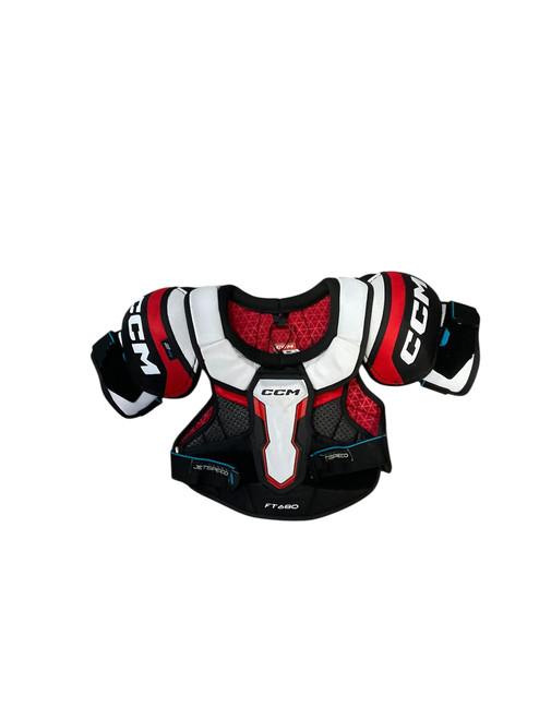 Vist Large View of Product Image Which is Used CCM JETSPEED FT680 Junior Shoulder Pads SM