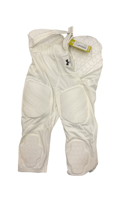 Vist Large View of Product Image Which is Used, Under Armour, Youth, FB, Integrated Pants, White, XL