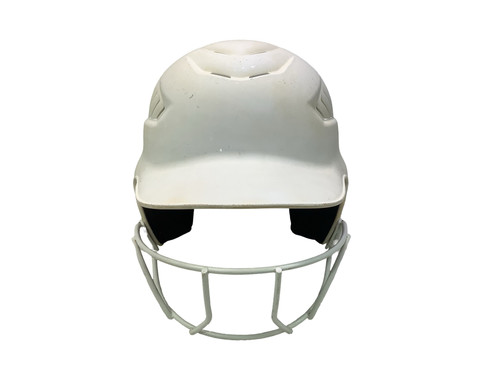 Vist Large View of Product Image Which is Used Rawlings RAWLINGS WHT W/ MASK Batting Helmet w/Mask White M/L