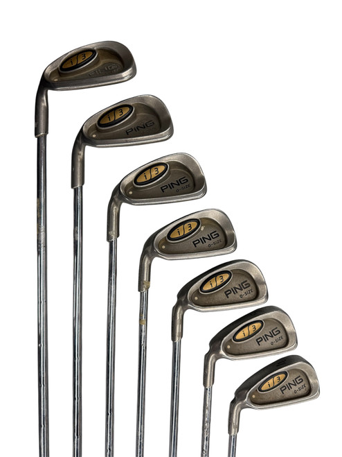 Vist Large View of Product Image Which is USED PING I3 O SIZE WHITE DOT MEN’S LH 4I-PW IRON SET
