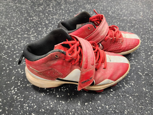 Vist Large View of Product Image Which is Used Nike TROUT BB/SB Cleats Red And White Junior 04.5