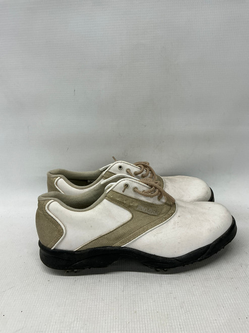 Vist Large View of Product Image Which is Used Foot Joy GREENJOYS Womens Golf Shoes White Senior 9.5