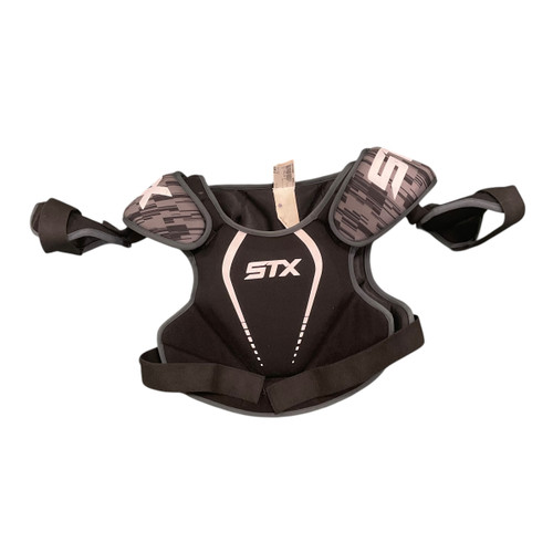 Vist Large View of Product Image Which is Used STX STALLION 75 Lacrosse Shoulder Pads Black LG