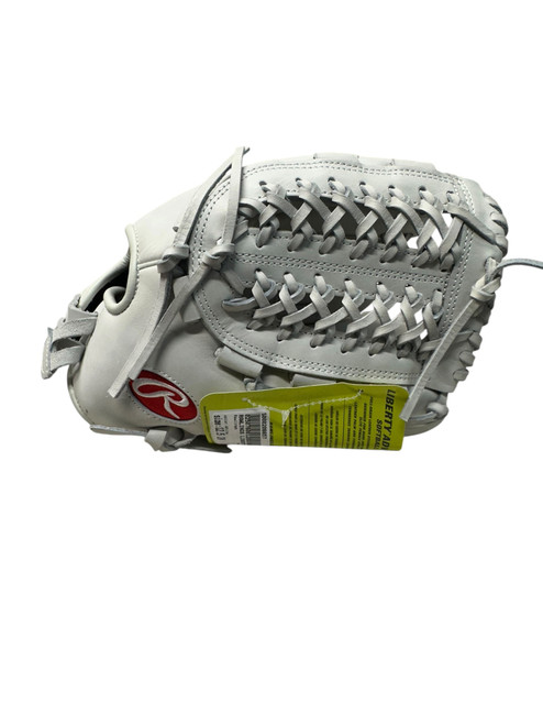 Vist Large View of Product Image Which is New Rawlings RLA125-15W RH Throw Fastpitch Gloves White 12 1/2"