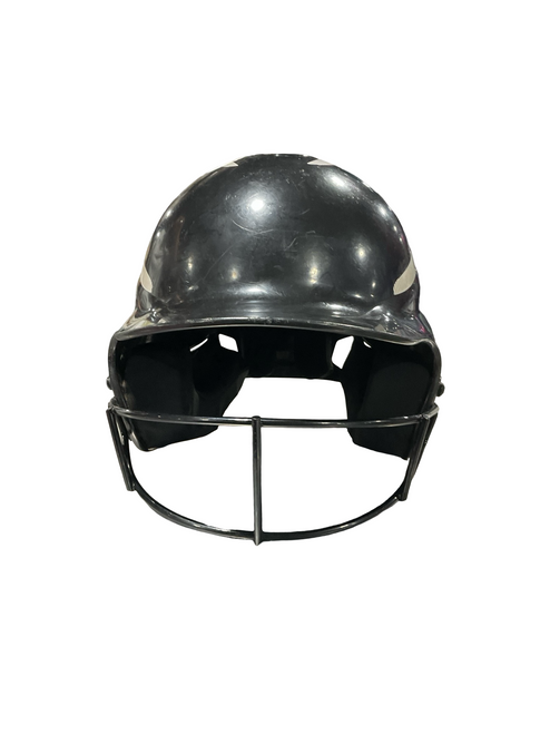 Vist Large View of Product Image Which is Used RIP-IT BLACK HELMET W/ MASK 6- 6 7/8 Batting Helmet w/Mask Black SM