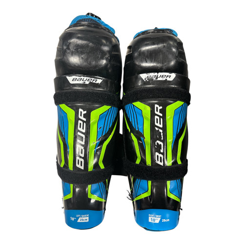 Vist Large View of Product Image Which is Used Bauer X Youth Shin Guards Black 10"