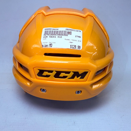 Vist Large View of Product Image Which is Used CCM TACKS 910 Hockey Helmet Only Yellow MD