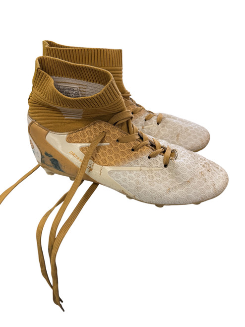 Vist Large View of Product Image Which is Used Soccer Cleats White And Gold Senior 6