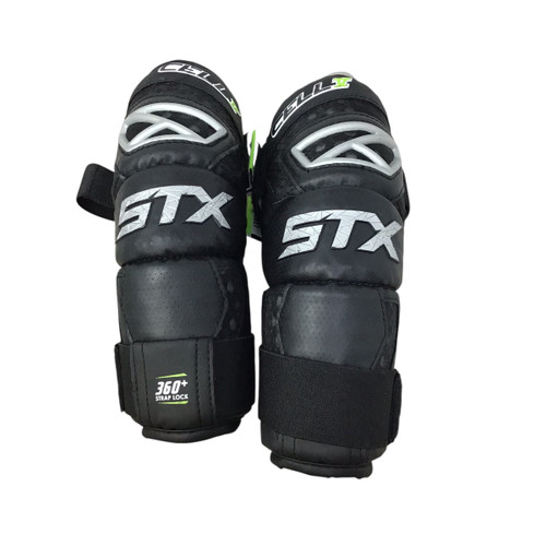 Vist Large View of Product Image Which is Used STX CELL V Lacrosse Arm Pads/Guards Black MD