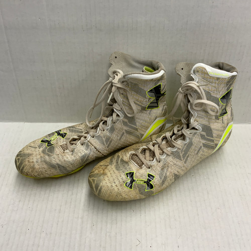 Vist Large View of Product Image Which is Used Under Armour Adult FB Cleats White Senior 10