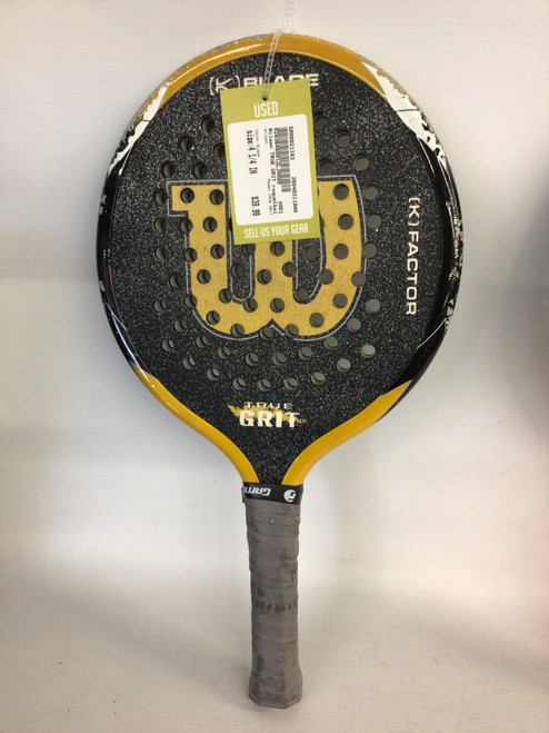 Vist Large View of Product Image Which is Used Wilson TRUE GRIT Adult Racquetball Racquet Black 4 1/4"