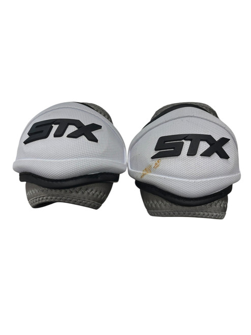 Vist Large View of Product Image Which is Used STX STALLION Lacrosse Arm Pads/Guards White M/L