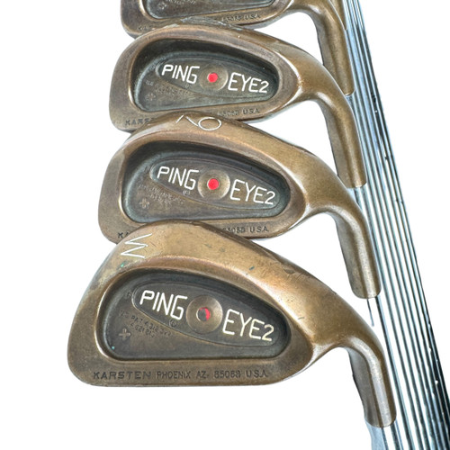 Vist Large View of Product Image Which is Used Ping EYE 2+ BERYLLIUM COPPER RED DOT Men's RH Iron Set 2I-PW Stiff Flex Steel Shaft