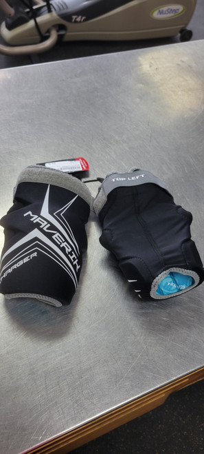 Vist Large View of Product Image Which is New Maverik CHARGER Lacrosse Arm Pads/Guards Black LG