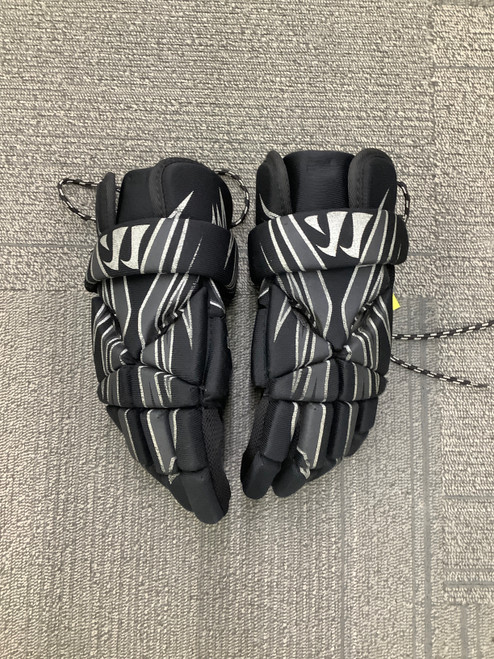 Vist Large View of Product Image Which is Used Warrior Lacrosse Gloves Mens Black MD