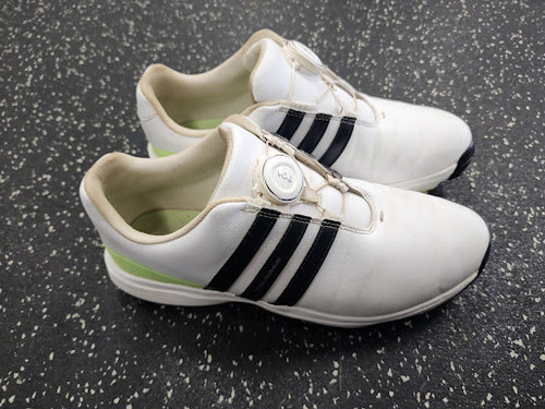 Vist Large View of Product Image Which is Used Adidas TOUR 360 Mens Golf Shoes White Senior 6.5