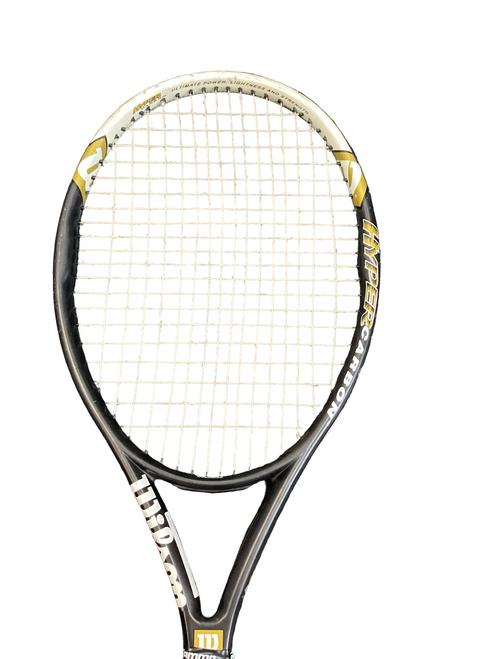 Vist Large View of Product Image Which is Used Wilson HYPER CARBON 5.3 Adult Tennis Racquet Black 4 1/4"