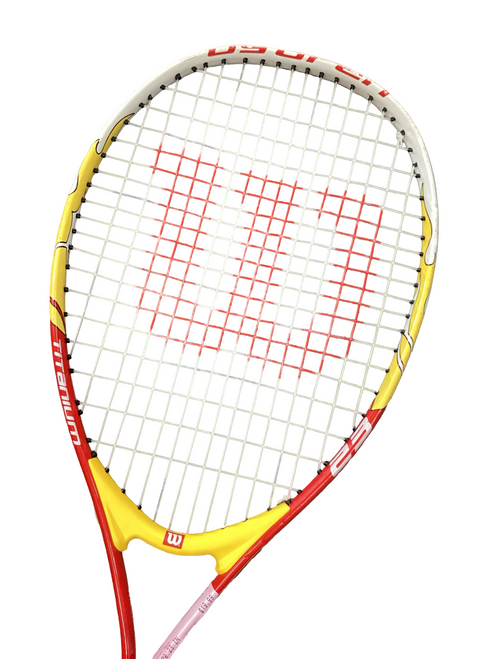 Vist Large View of Product Image Which is Used Wilson TITANIUM 23 Junior Tennis Racquet Red 23"