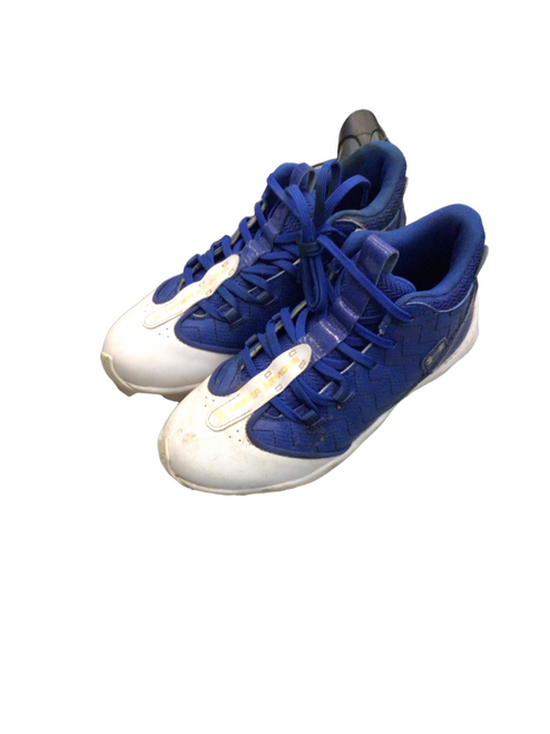 Vist Large View of Product Image Which is Used Under Armour Jr FB Cleats Navy Blue Junior 03.5