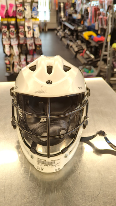 Vist Large View of Product Image Which is Used Warrior BURN JR HELMET Lacrosse Helmet White SM