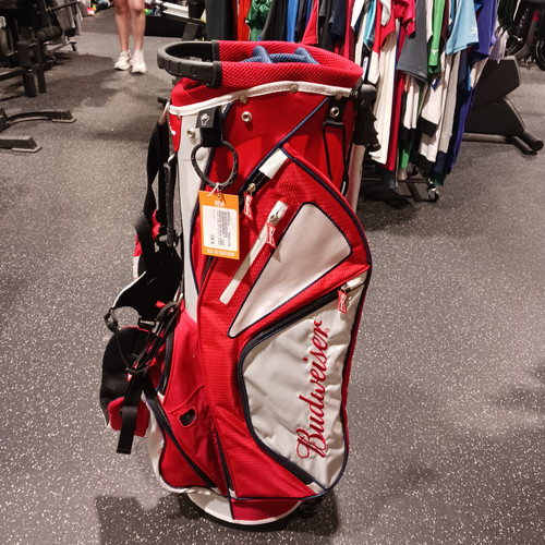 Vist Large View of Product Image Which is Used BUDWEISER RED/WHITE STANDBAG Mens Stand Bag Red