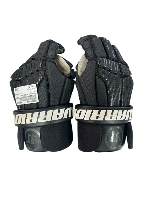 Vist Large View of Product Image Which is Used Warrior BURN NEXT Lacrosse Gloves Junior Black MD