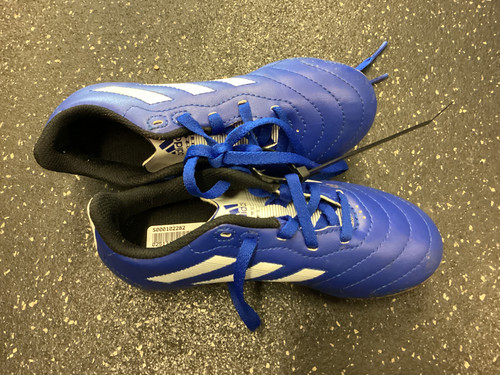 Vist Large View of Product Image Which is Used Adidas Soccer Cleats Royal Blue Youth 12.0