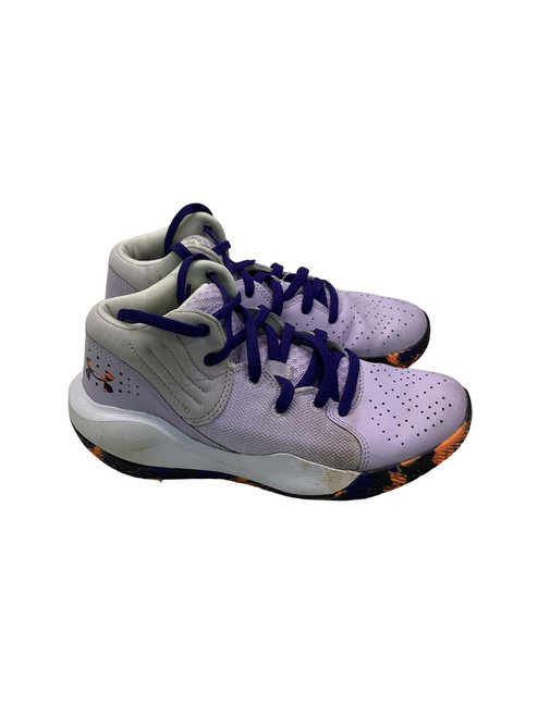 Vist Large View of Product Image Which is Used Under Armour Basketball Shoes Y Purple Junior 04