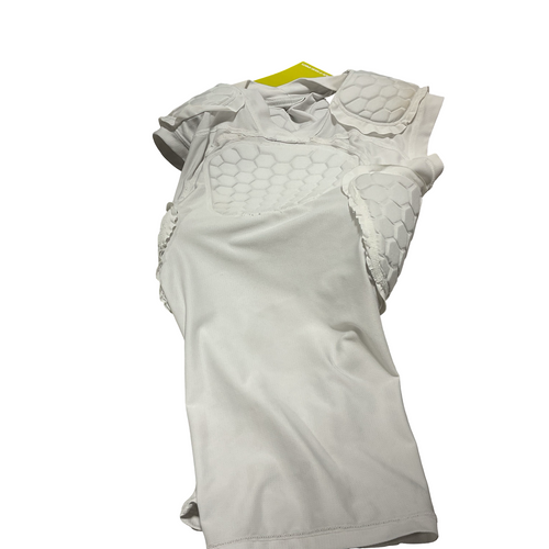 Vist Large View of Product Image Which is Used Under Armour HEX PADDED COMPRESSION FB Top Youth White Junior